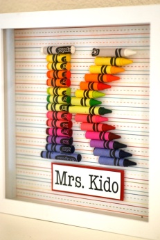 No Instructions, but all you need is cardstock, crayons and frame!